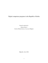 Digital competence programs in the Republic of Serbia