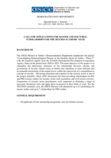 Call for applications for Master and Doctoral scholarships for 2023/2024 academic year