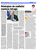Ambasador Jan Bratu, šef Misije OEBS-a u Srbiji, govori za dnevni list Danas o prošlogodišnjim pretnjama listu Danas