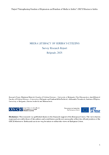 Media Literacy of Serbia’s citizens, Survey Research Report