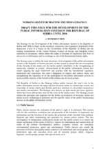 Draft Strategy for the Development of the Public Information System in the Republic of Serbia until 2016