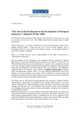 Speech by the Head of the Mission to Serbia and Montenegro