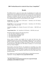 Results of the 2008 Serbian Research in Action for Peace Essay Competition