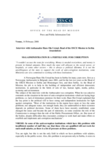 Interview with Head of Mission by weekly Vreme, 14 February 2008