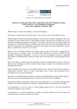 Talking points by the Head of the OSCE Mission to Serbia at the conference "Local Integration of Refugees"