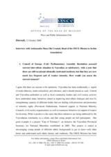 Interview with Head of Mission by Novi Sad daily newspaper Dnevnik, 12 October 2008