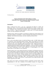 Report by the Head of Mission to the OSCE Permanent Council