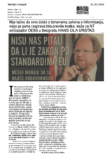 Interview with the Head of the OSCE Mission to Serbia in the weekly newspaper Nedeljni Telegraf (sr)