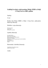 Annual report on activities of the OSCE Mission to Serbia and Montenegro 2005 (sr)