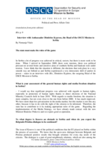 Farewell interview by Head of Mission, daily newspaper Blic, 14 September 2012
