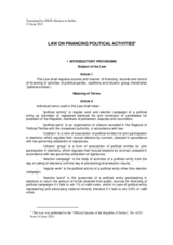 Law on Financing Political Activites