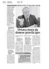 Farewell interview by Head of Mission, daily newspaper Blic, 14 September 2012