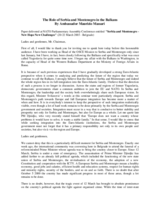 The Role of Serbia and Montenegro in the Balkans, statement by Head of Mission