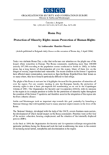 Article by the Head of the OSCE Mission to Serbia and Montenegro: Roma Day, Danas