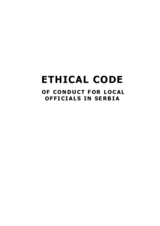 Code of conduct for local officials in Serbia Code of conduct for local officials in Serbia
